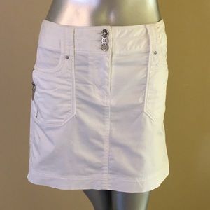 WHBM White Sateen Mini Skirt
